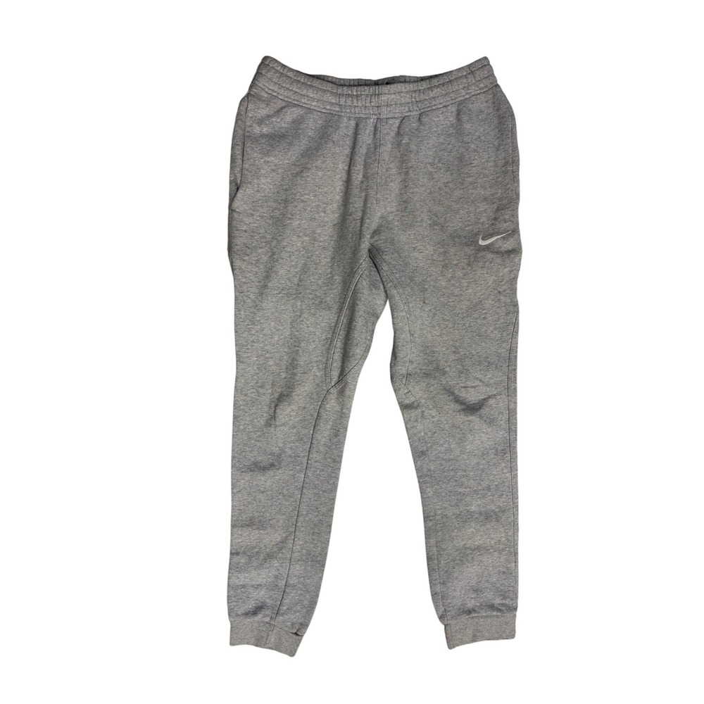 Nike Mens Fleece Jogger Sweatpants Heather Gray Embroidered Swoosh Size Small